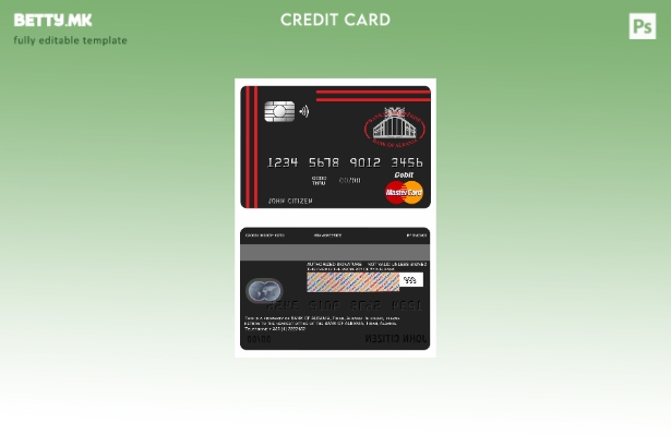 Модерен стил, шаблон за дебитна картичка за мастер карта на Албанија Банка на Ал